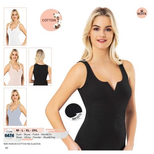 Kota 6474 Bayan Cotton Geniş Askılı Kaşkorse Atlet