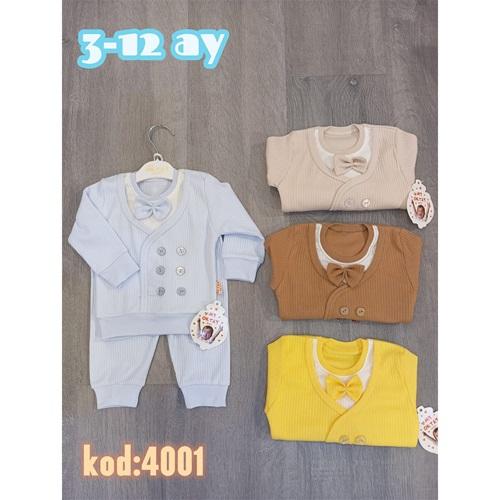 My Oktay 4001 Erkek Bebe Düğmeli Raporlu 2 Li Takım 3-12 Ay
