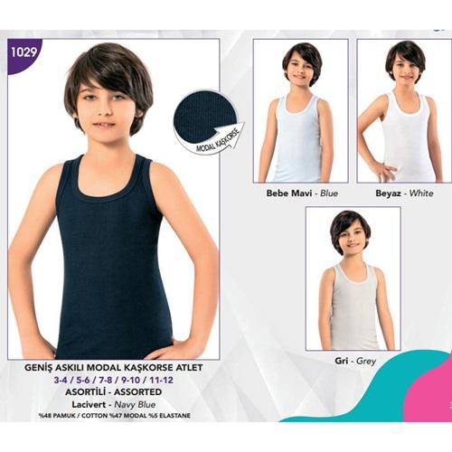 Kota 1029 Erkek Çocuk Modal Kaşkorse Geniş Askılı Atlet (6 Lı)