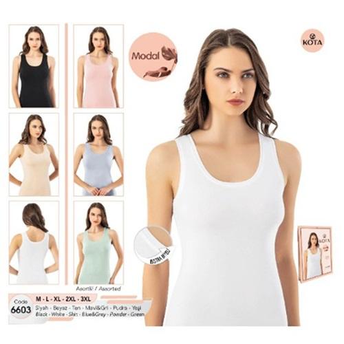 Kota 6603 Bayan Modal Geniş Askılı Biye Detaylı Atlet