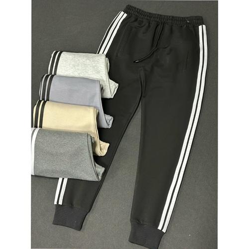 Los Santos 13005 Erkek Kompak Fermuarlı Arkası Şeritlı 3 Flatolu Ribana Paça Eşofman Alt S-2XL