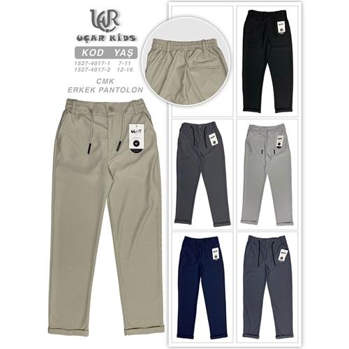 Uçar 1527-1 Erkek Çocuk Arka Cepli Duble Paça Uzun Cmk Pantolon 7-11 Yaş