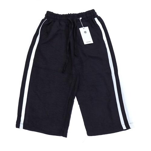 Avatar 25950 Bayan Keten Bermuda Garnili Şeritli Geniş Paça Cepli Tek Alt S-2XL (5 Li)