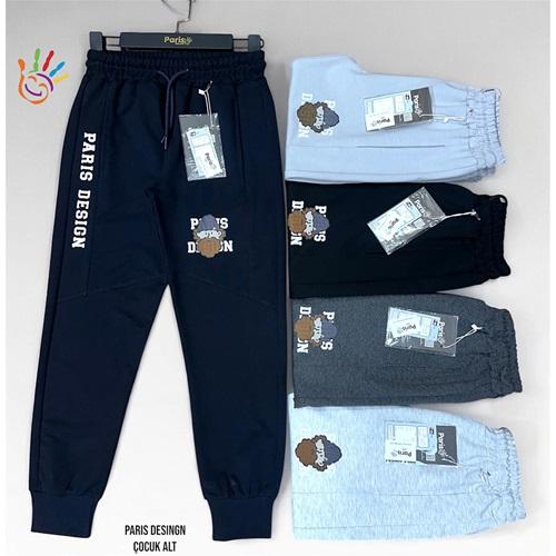 Paris Kids 7027-13 Erkek Çocuk Kompak Penye Paris Desing Baskılı Cepli Eşofman Alt 9-12 Yaş