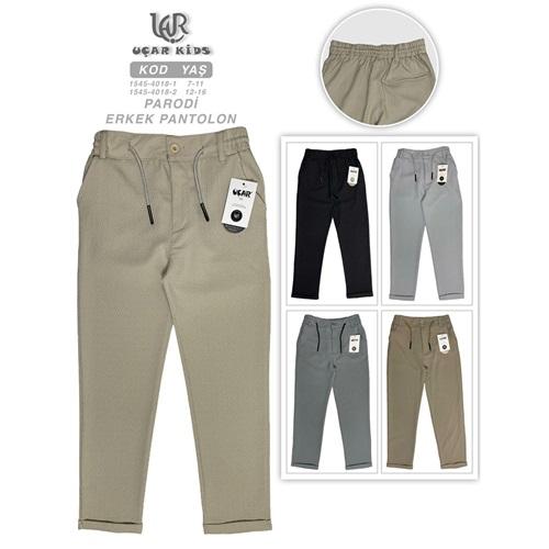 Uçar 1545-2 Erkek Çocuk Arka Cepli Uzun Duble Paça Parodi Pantolon 12-16 Yaş