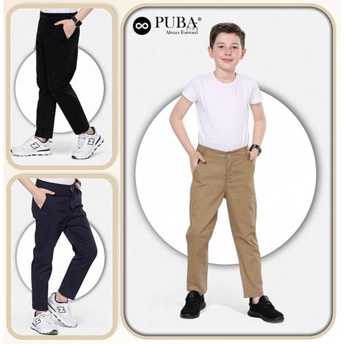 Puba 6899-1 Erkek Çocuk Okul Gabardin Kemerli Pantolon 6-10 Yaş