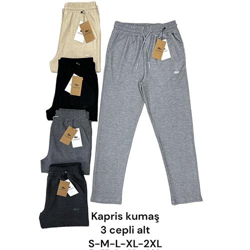 Srt K 2195 Erkek Lacoste Dar Paça 3 cepli Kapris Eşofman Alt S-2XL