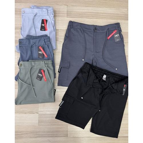 SRT DŞ 2720 Erkek Battal Cep Düz Kemerli Şort 1XL-5XL