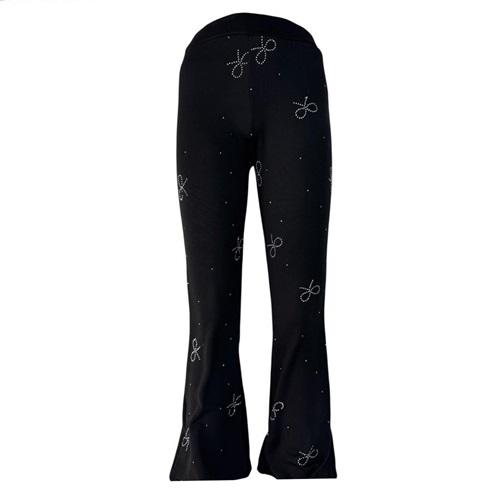 Meleğim 25401 Kız Çocuk Zara Krep İspanyol Paça Boydan Taşlı Tayt 9-12 Yaş