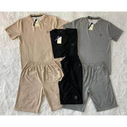 Lufian Erkek Kapris Kumaş Enjeksiyon Baskılı Şortlu Takım S-2XL- Karışık Renk - S-M-L-XL-2XL