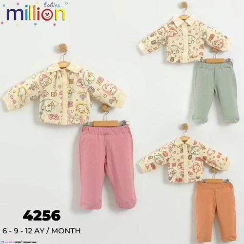 Million 4256 Erkek Bebe PenyeTavşan Baskılı 2 Lİ Takım 3-9 Ay