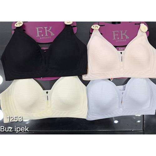 F.K 1253 Bayan Buz İpek Pedli Lazer Kesim Sütyen M-2XL