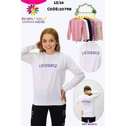 Papatyam Kids 10798 Kız Çocuk 2 İp Eınsıcht Ön Arka Baskılı Sweat 13-16 Yaş