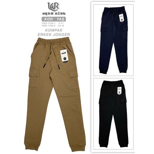 Uçar 1103-2 Erkek Çocuk Kompak Cıft Kmnd Cep Paça Rıbana Uuzn Eşofman12-16 Yaş