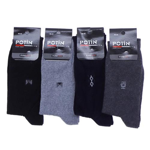 Potin King 0642 Erkek Likralı Desenli Mevsimlik Soket Çorap