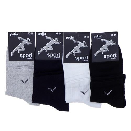 Potin Sport 0215 Erkek Likralı Desenli Yarım Konç Patik Çorap