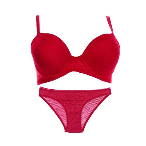 Karaz 2539 Bayan Dolgulu Balenli Baklava Desenli Sütyen Takım 75-90