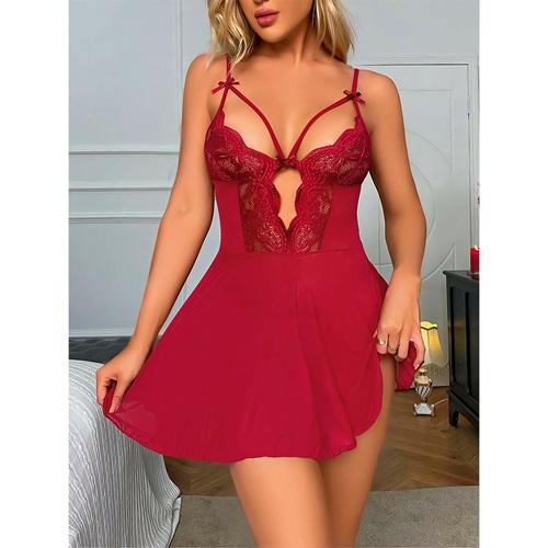 Lily Bicnca 1023 Bayan Fantazi Dantelli Kısa Lux Gecelik