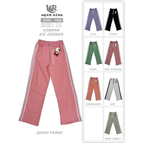 Uçar 2031-2 Kız Çocuk Yan Şeritli Uzun Geniş Paça Eşofman 12-16 Yaş