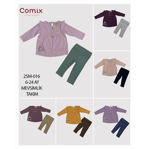 Comix 016 Kız Bebe Artist Ry Baskısı Taytlı Takım 6-24 Ay