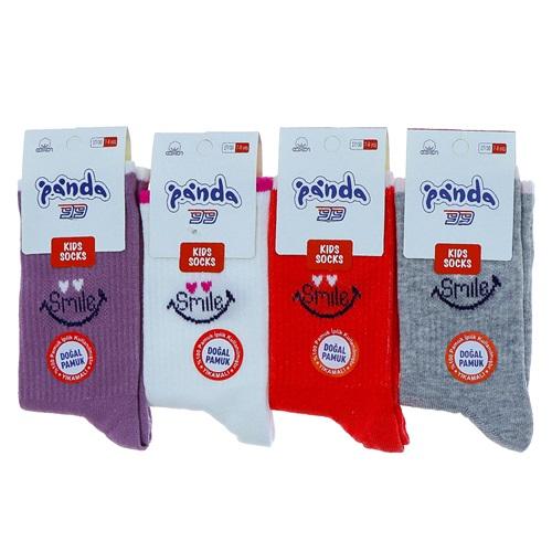 Panda P01 Kız Çocuk Desenli Yıkamalı Soket Çorap