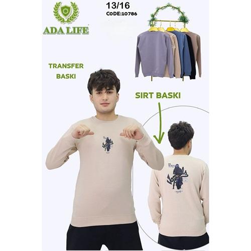 Ada Life 10786 Erkek Çocuk 2 İp Motorlu Adam Ön Arka Transfer Baskılı Sweat 13-16 Yaş