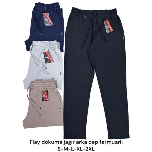 Srt FD 2338 Erkek Flay Dokuma Düz Kemer Dar Paça Pantolon S-2XL(5 Li)