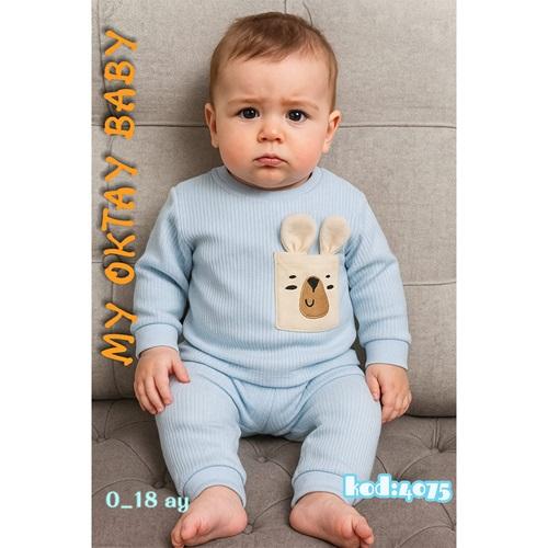 My Oktay 4074 Bebe Raporlu Cepte Tavşanlı 2 Li Takım 3-6 Ay