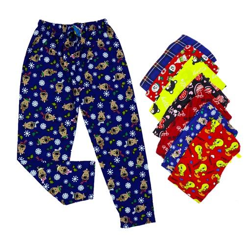 Genç Sport Bayan Desenli Süet Pijama Tek Alt (6 Lı) L-XL-2XL