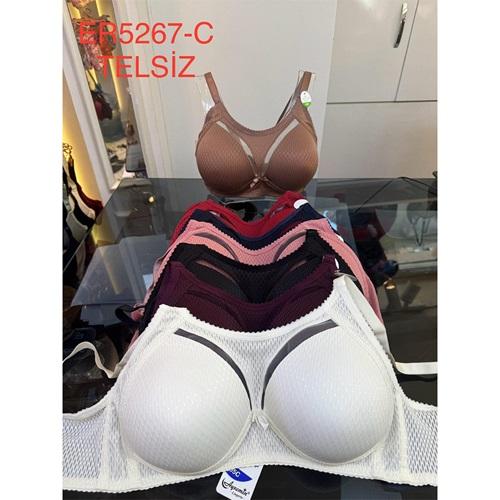 Aysemin ER5267 Bayan Telsiz C Cup Tül Detaylı Desteksiz Toparlayıcı Sütyen 85-105