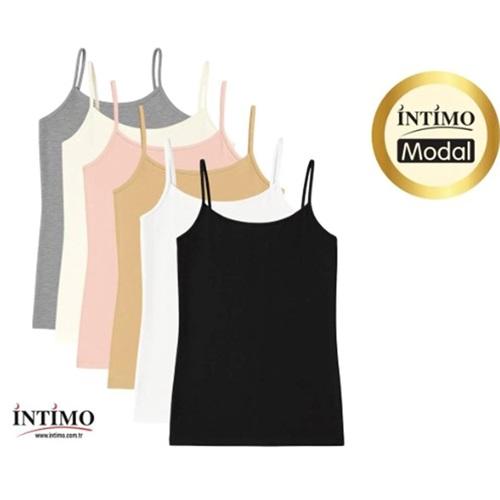 İntimo 2000 Bayan Penye Modal Düz İp Askılı Atlet