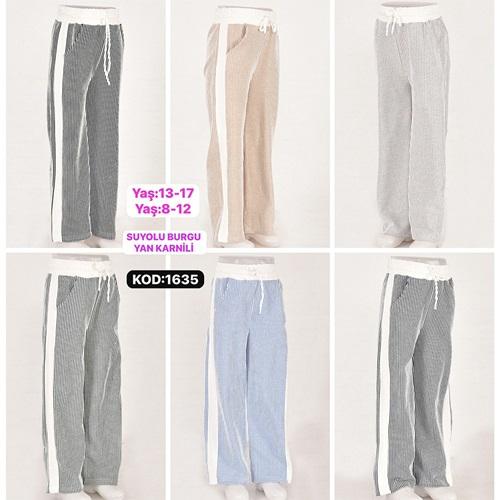 Yılmazcan 1635-2 Kız Çocuk Su Yolu Yan Garnili Palazo Eşofman Alt 13-17 Yaş