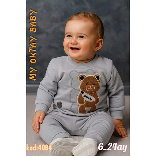 My Oktay 4064 Erkek Bebe 2 İp Süzene Ayıcık Takım 3-24 Ay