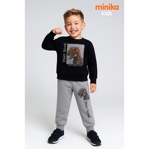 Minika Erkek Çocuk 2 İp Dinozor Baskılı Takım 3-10 Yaş