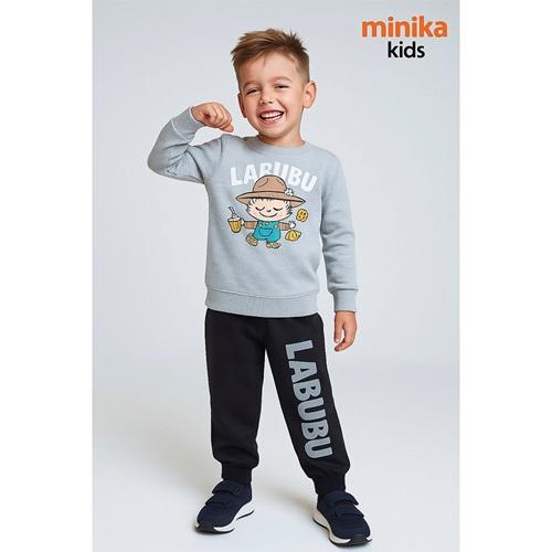 Minika Erkek Çocuk 2 İp Labubu Baskılı Takım 3-10 Yaş
