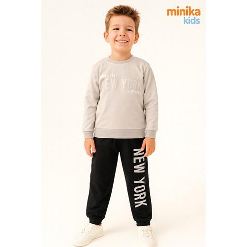 Minika Erkek Çocuk 2 İp New york Baskılı Takım 3-10 Yaş
