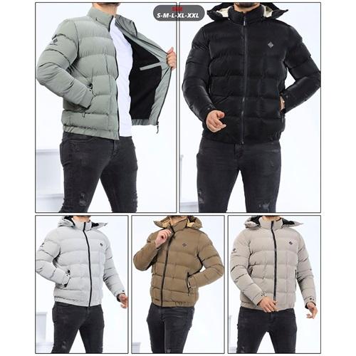 Lasgaris 7001 Erkek Nova Diagonel Yakası Kürklü Kaban S-2XL (5 Li)