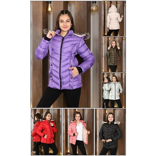 Lasgaris 3002 Kız Çocuk Jesica Cep Çıtçıtlı Kız Kaban 9-12 Yaş (4 Lü)