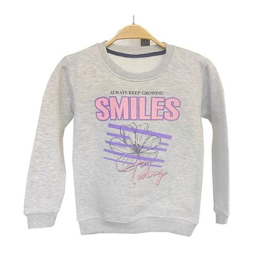 Kardeşler Lıfe Kız Çocuk 3 İp Smıles Baskılı Sweat 9-12 Yaş