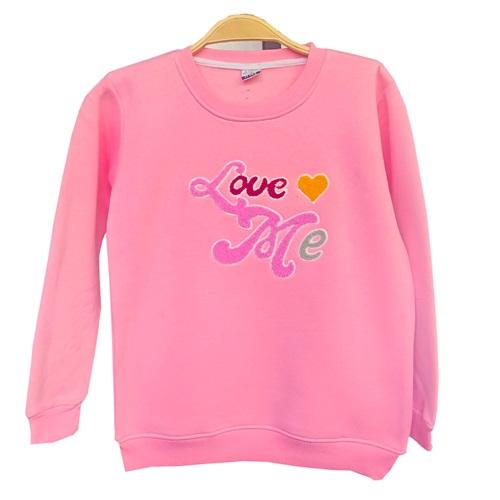 Kardeşler Lıfe Kız Çocuk 3 İp Süzine Love Nakışlı Sweat 5-8 Yaş