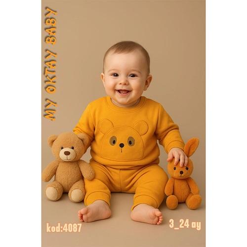 My Oktay 4087 Erkek Bebe Kulaklı 2 Lü Takım 3-24 Ay