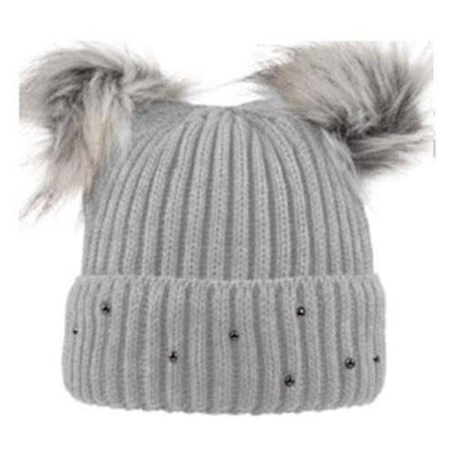 Suyutti K24420-01-100 Bayan Çift Ponponlu Taşlı Bere