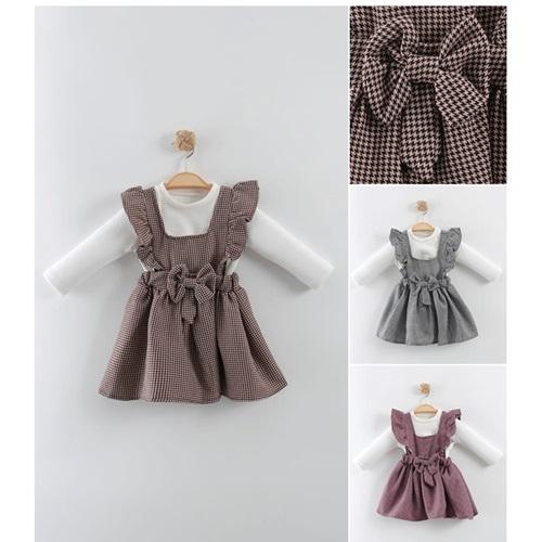 Tufitto 1710 Kız Bebe Kazayağı Fırfırlı Elbise 9-18 Ay