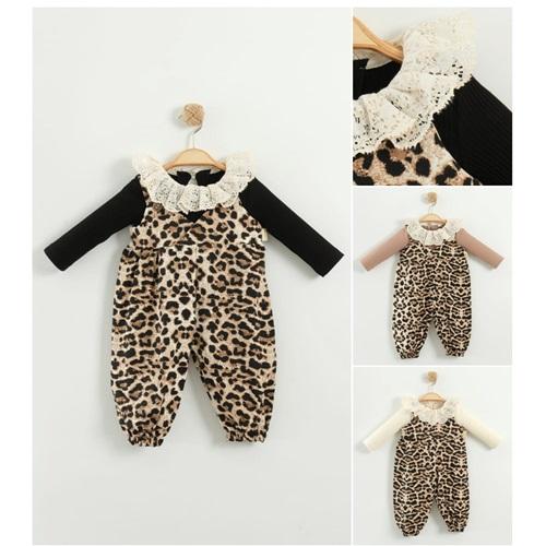 Tufitto 1694 Kız Bebe Kalp153 Leopar Tulum 6-18 Ay