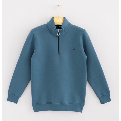 Brn 1003 Erkek Kompak 3 iplik Puma Baskılı Yarım Fermuarlı Sweat S-2XL(5 Li)
