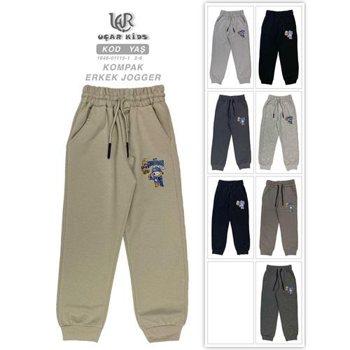 Uçar 1115-1 Erkek Çocuk Kompak Labuba Baskılı Uzun Paça Ribana Eşofman Alt 2-6 Yaş