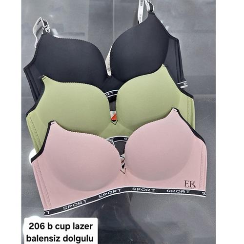 F.K 206 Bayan Dolgulu Balensiz Lazer Kesim Sütyen 75-85( 6 Lı)