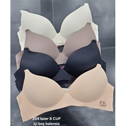 F.K 204 Bayan Dolgusuz Balensiz Lazer Kesim Sütyen 80-95 ( 6 Lı)
