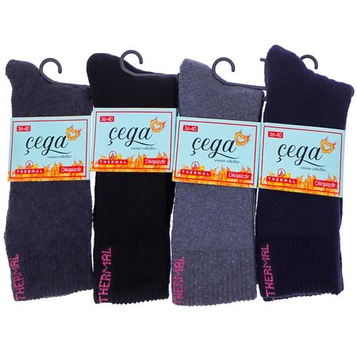 Çega 1414 Bayan Dikişsiz Thermal Likralı Havlu Soket Çorap