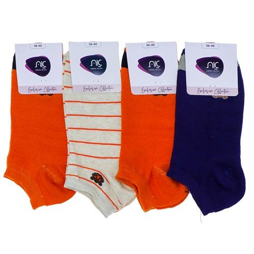 Niç Bayan Likralı Desenli Patik Çorap